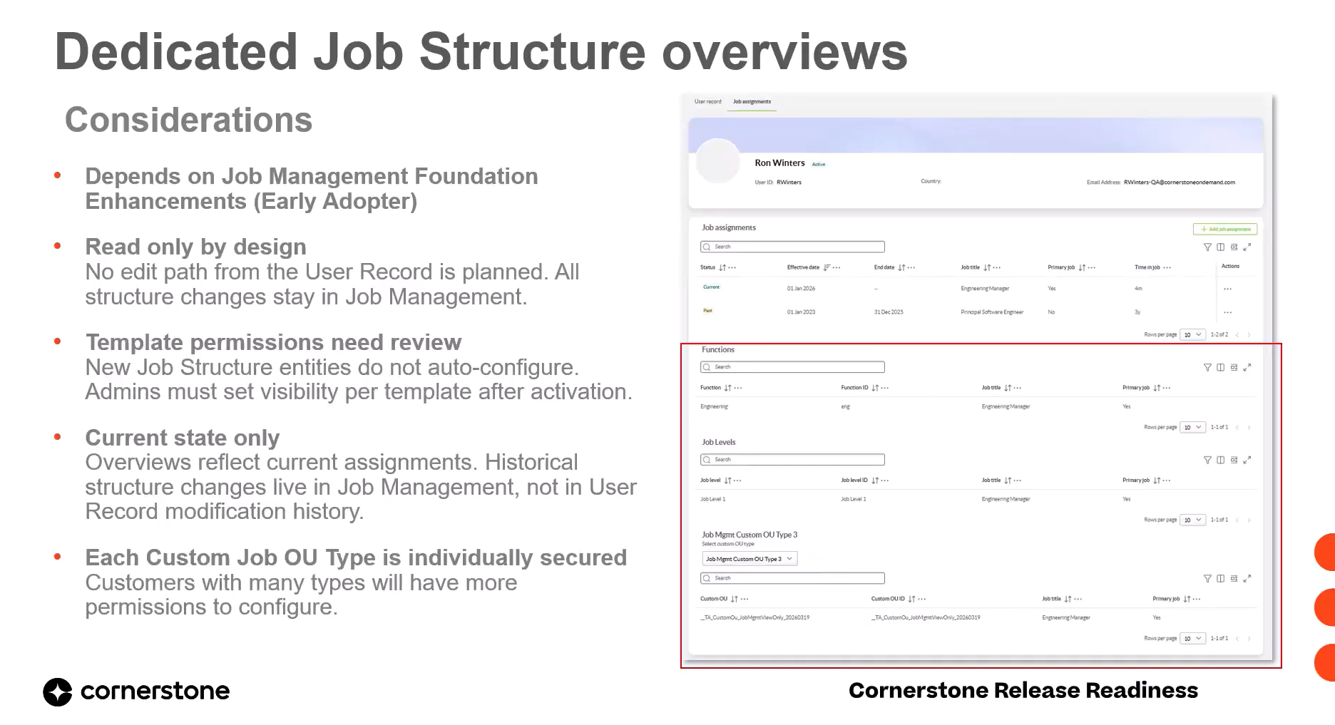 Current Job Structure Overviews in the Unified User Record